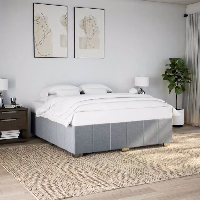 Giroletto senza Materasso-Struttura Letto Grigio Chiaro 180x200 cm Tessuto 687546