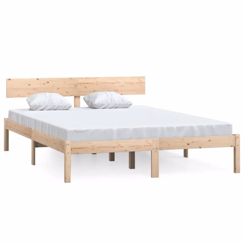 Struttura Letto in Legno Massello di Pino Design Mania, Bianco, L/P/H: 160 x 200 x 70 cm – 2