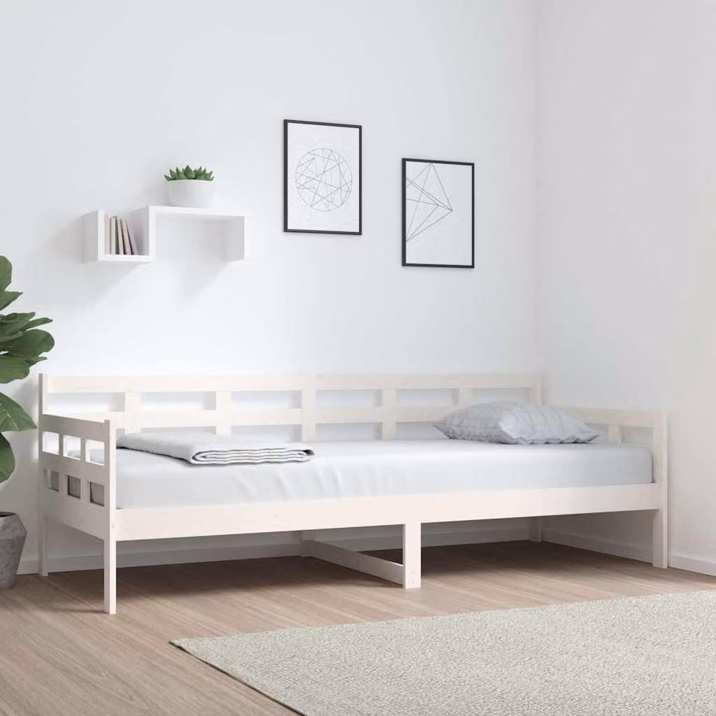 vidaXL Dormeuse Bianca in Legno Massello di Pino L/P: 80 x 200 cm