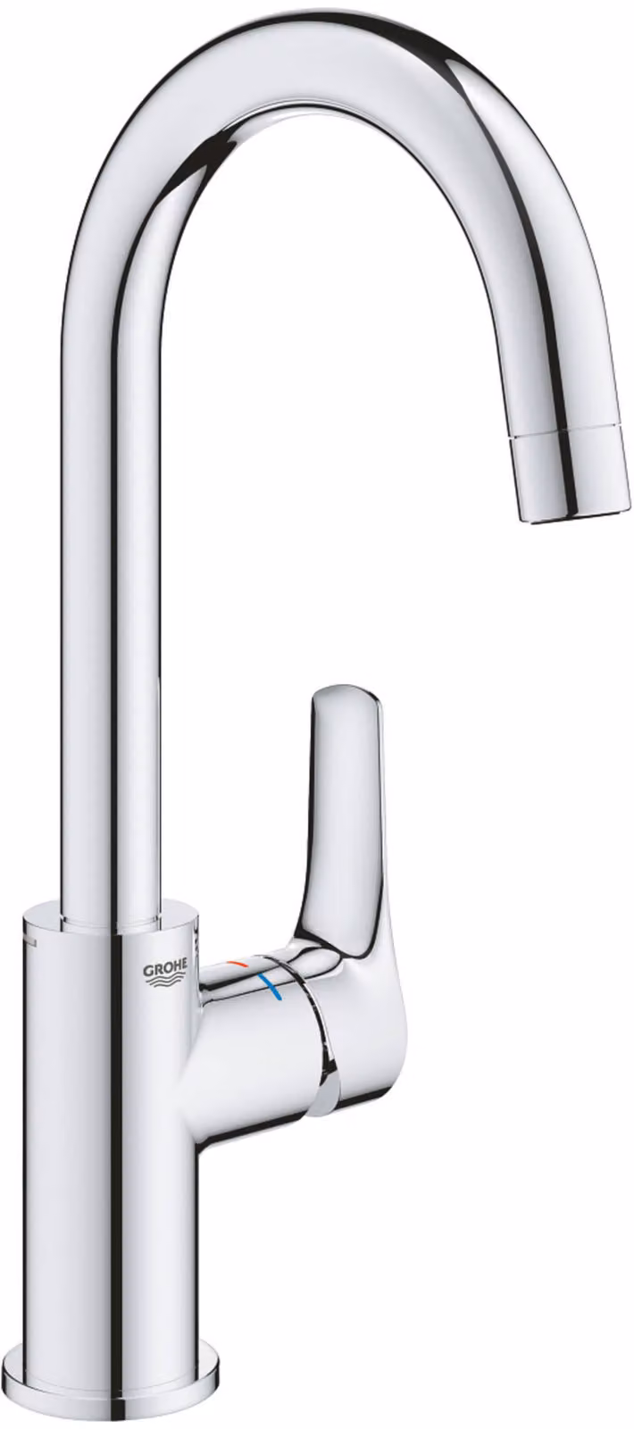 Grohe Eurosmart Mitigeur monocommandé pour lavabo, L-Size, saillie 140mm, vidage Push-Open, orientable, 23970003, 23970003