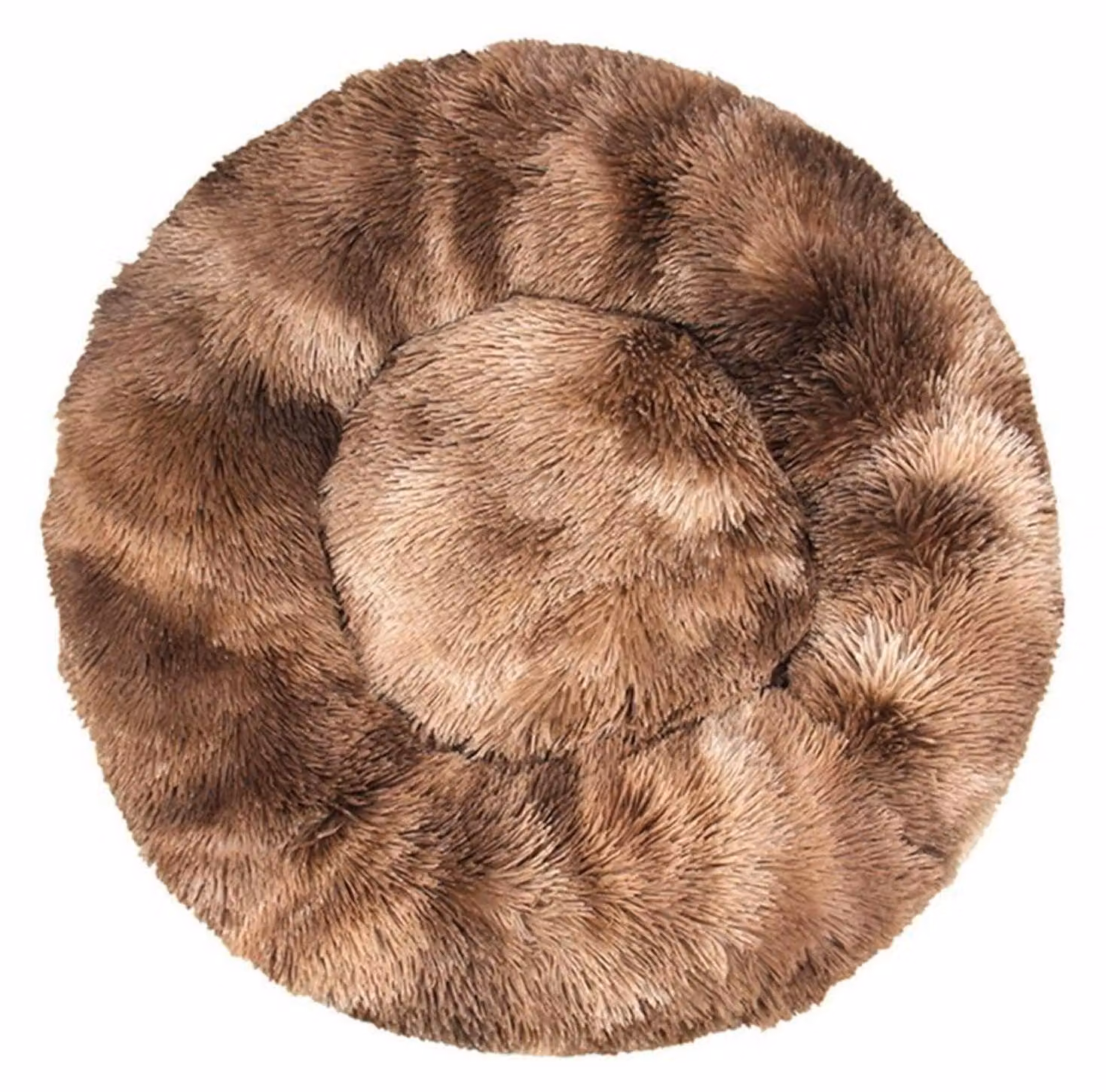 Cuccia per cani, cuccia per gatti, morbida, rotonda, in peluche, 60 cm, color caffè