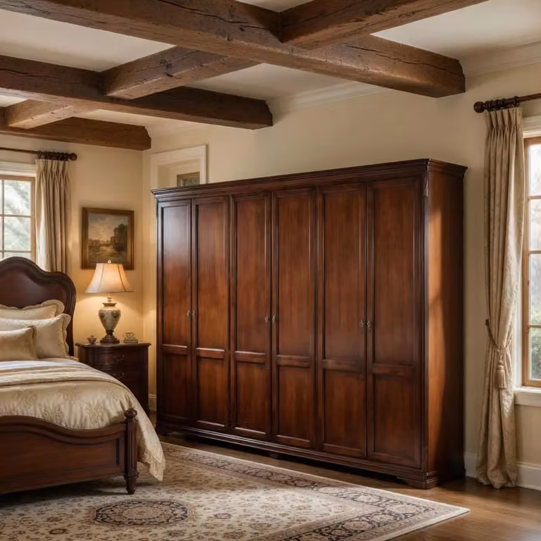 Armadio classico a 6 ante in legno Mobili 2G color noce L: 310 cm, P: 60 cm, H: 250 cm