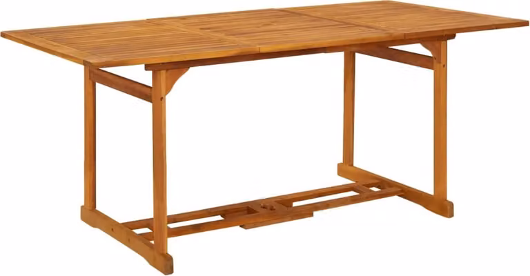 The Living Store Tavolo da pranzo da giardino 180x90x75 cm in legno massiccio di acacia