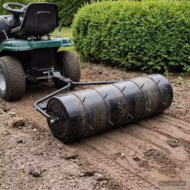 Rullo per prato da giardino manuale vidaXL in acciaio nero – 1