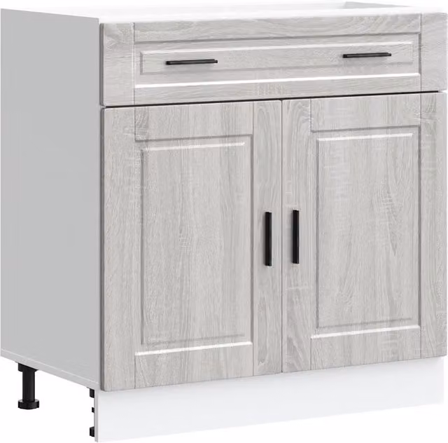 Base da cucina moderna con ante a battente e cassetti in legno multistrato grigio, L: 81.5 cm, P: 46 cm, H: 80 cm