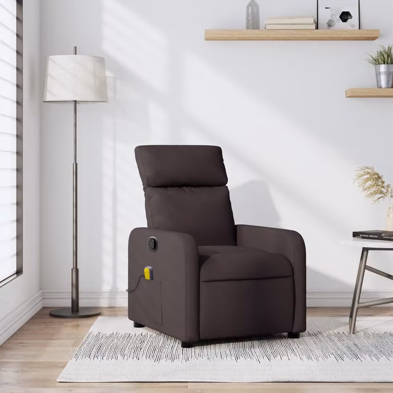 vidaXL Poltrona Reclinabile Relax per Soggiorno in Tessuto Marrone con Braccioli L/P/H: 89,5 x 66,0 x 95,5 cm