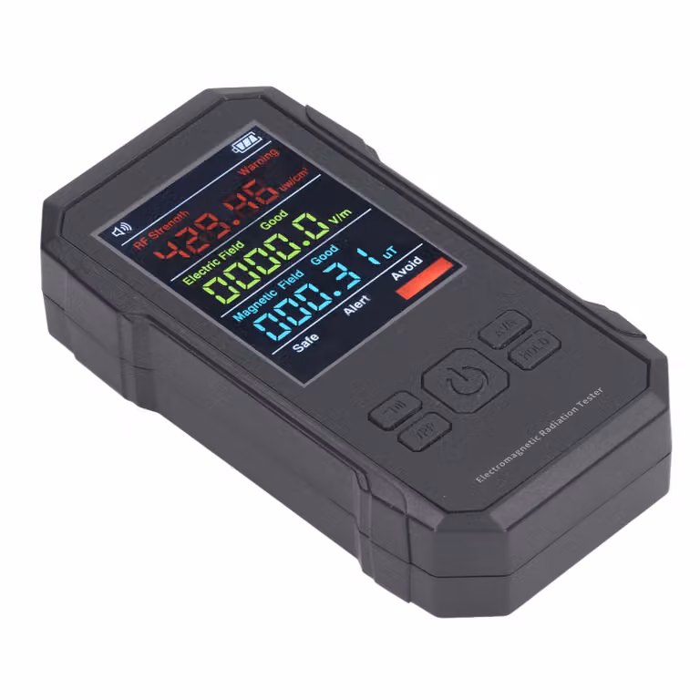 Rilevatore di radiazioni nero Digital EMF Meter LED Display palmare RF Campo elettrico Campo magnetico Livello di allarme Contatore Geiger