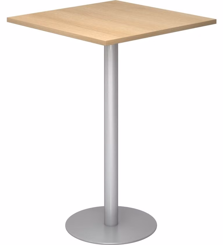 BISTRO H88Q S - Tavolo da conferenza modulare 80 x 80, impiallacciato in rovere argentato
