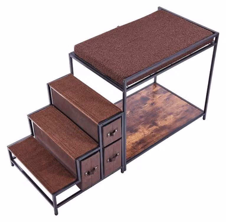 Cuccia per cani - Letto a castello - Mobile per cani di taglia media - Realizzato in legno - Con scaletta