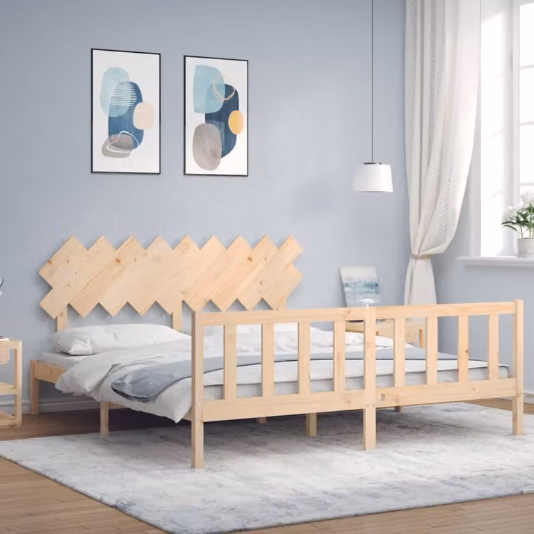Letto in legno massiccio con testata The Living Store
