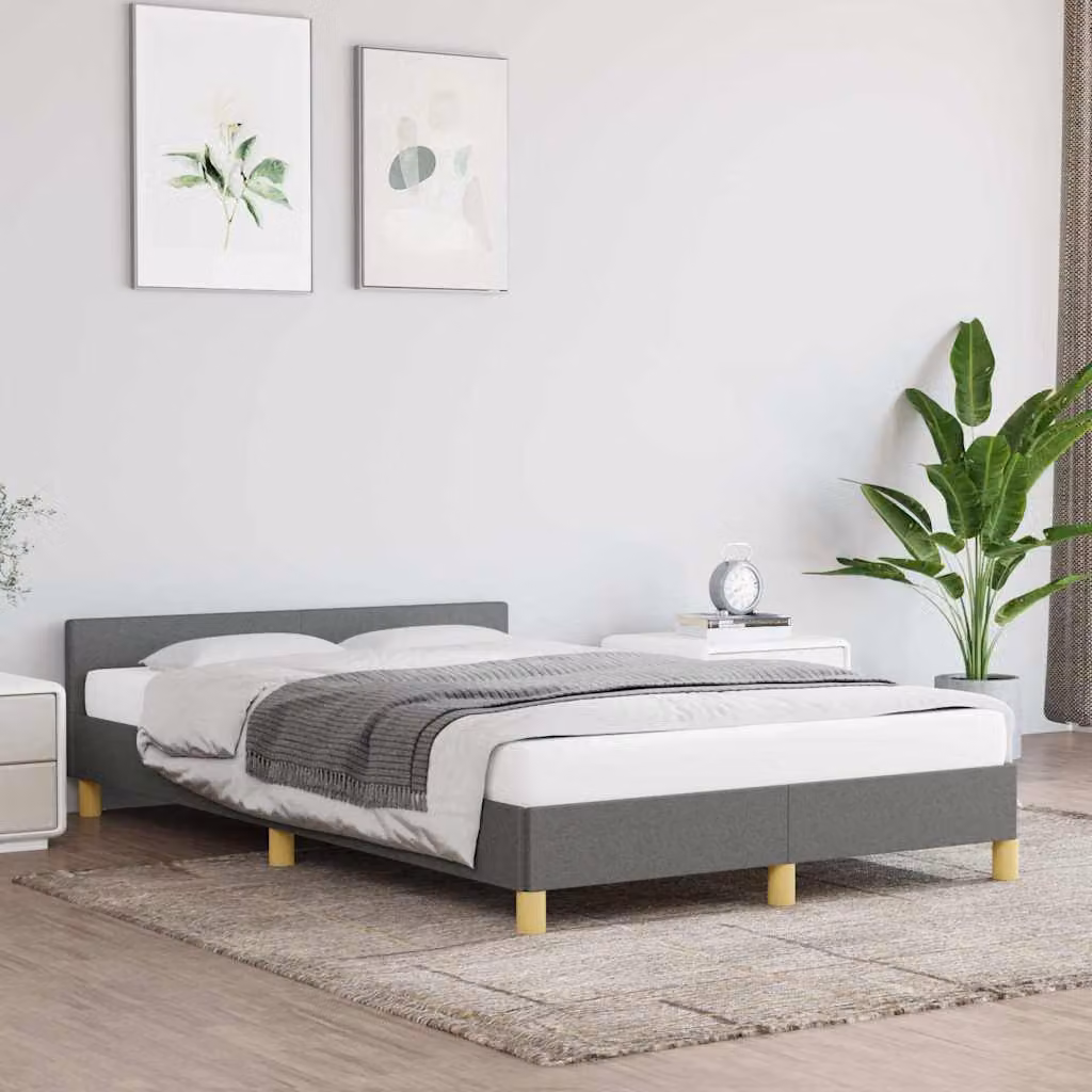 vidaXL Giroletto senza Materasso in Tessuto Grigio L/P/H: 120 x 200 cm