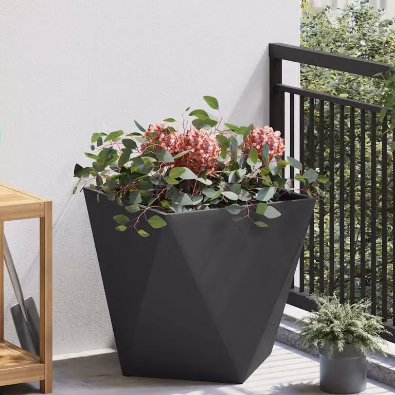 Fioriera vidaXL in acciaio nero L: 50 cm, P: 50 cm, H: 50 cm