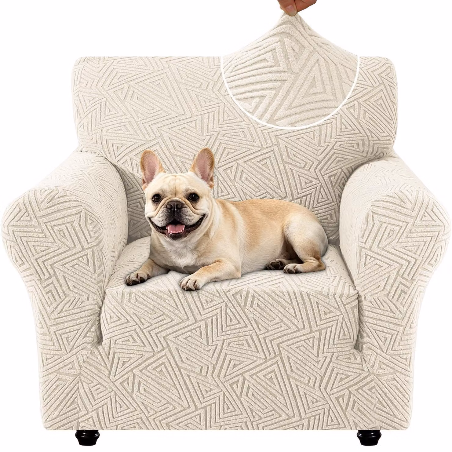 Copertura elastica per divano, 1 posto, color beige