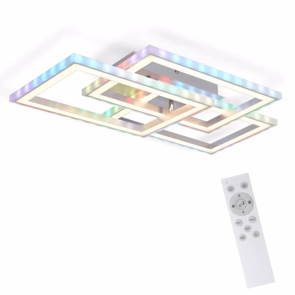 ZMH Lampada da soffitto LED RGBW a forma ad anello, dimmerabile con telecomando, colore bianco – 2