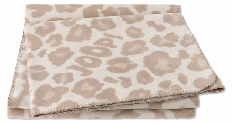 Coperta Jacquard Leo, misto cotone, color crema, 150x200 cm