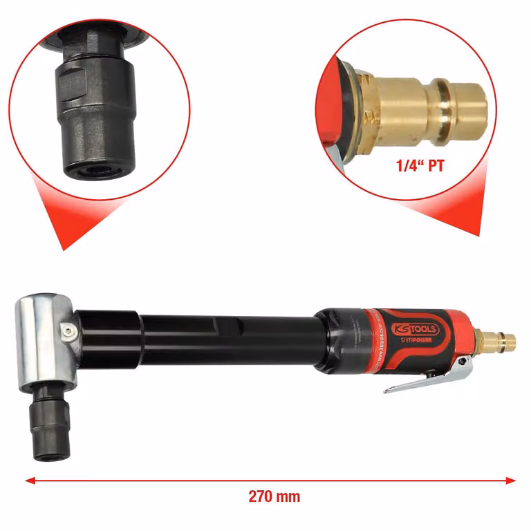 KS Tools SlimPOWER mini smerigliatrice angolare pneumatica, 18.000 giri/min