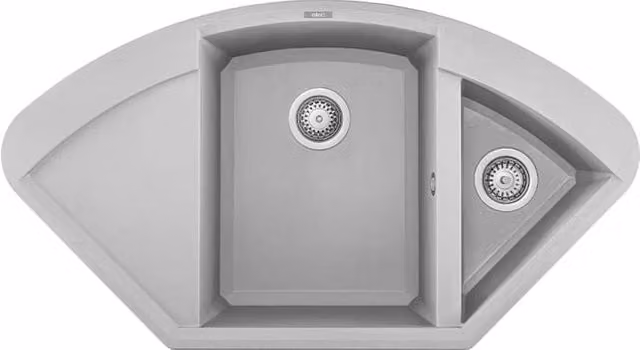 Lavello Elleci Incasso Easy CORNER Metaltek Grigio Aluminium LMYCOR79