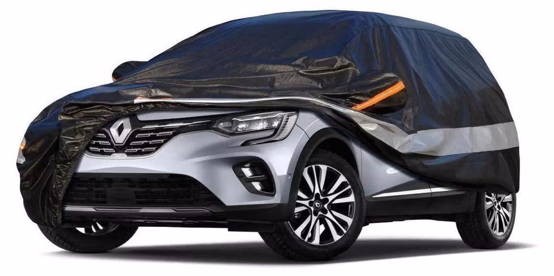 Copertura per auto, 10 strati, impermeabile e traspirante, per Renault Captur (2013-2023), colore nero