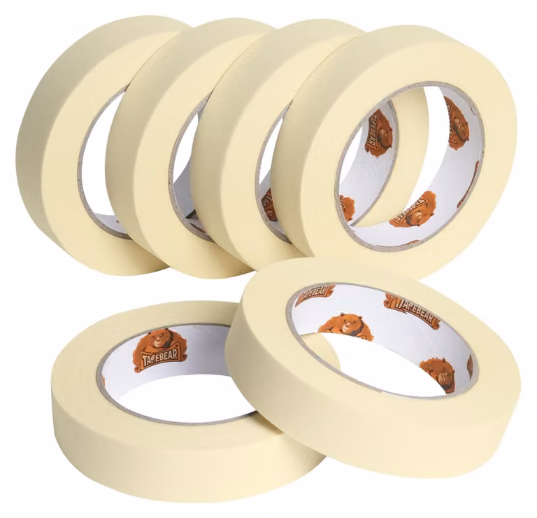 Nastro adesivo, color beige, 24 mm x 55 m, confezione da 6 rotoli, carta crepla
