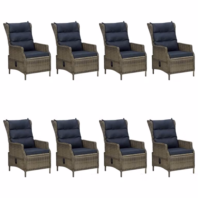 vidaXL set da pranzo da giardino 9 pezzi marrone