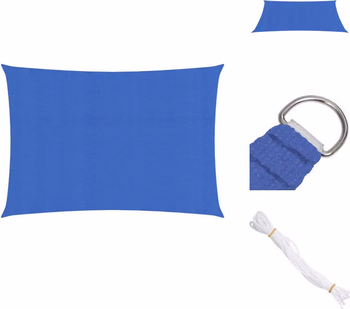 vidaXL Tenda da sole, 160 g/m², blu, 2x4 m, HDPE - Tende da sole e protezioni solari