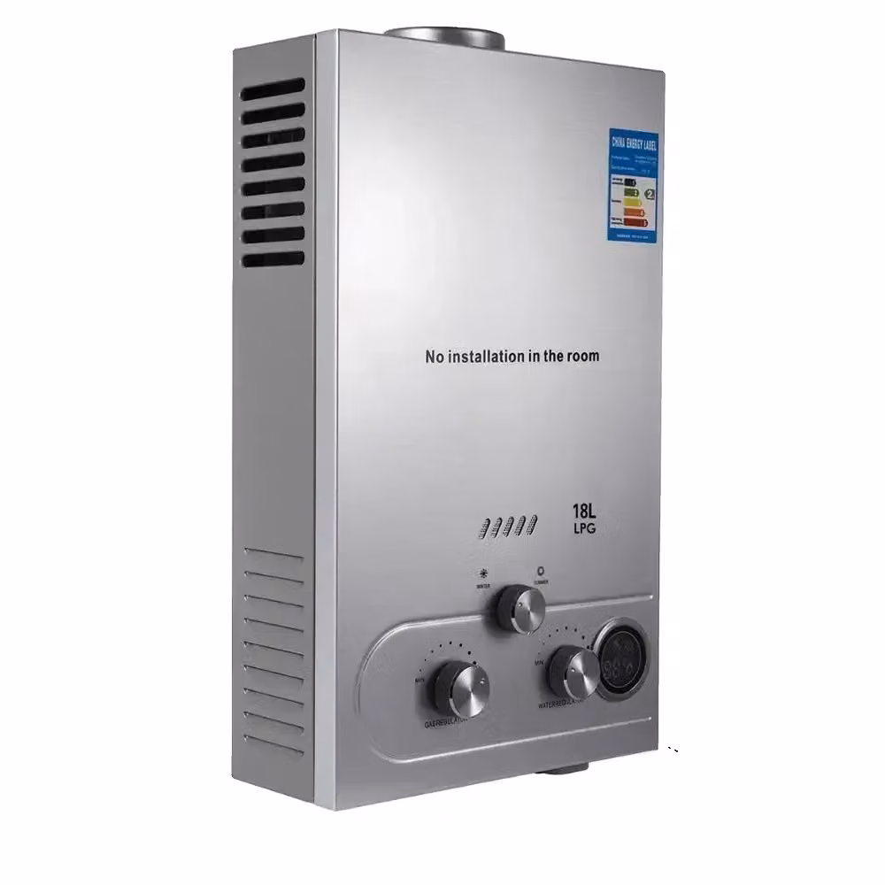 Scaldabagno a GPL, design a scaldabagno istantaneo portatile, protezioni di sicurezza multiple, uscita 8-18L/min, 248" x 138" x 59"