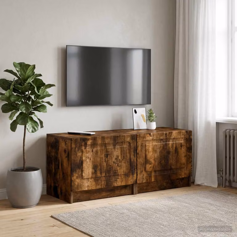 Mobile TV vidaXL in legno ingegnerizzato color rovere fumo marrone con design moderno per il tuo soggiorno