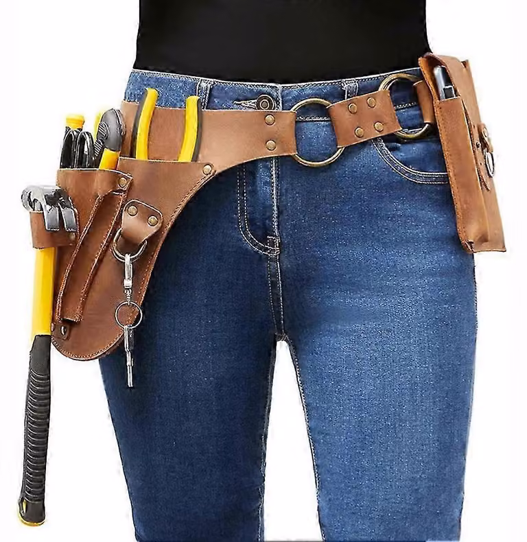 Cintura in pelle per utensili - Cintura da giardinaggio con tasche per attrezzi - Custodia per attrezzi da giardinaggio - Giardiniere - Attrezzi da giardino - Cintura da lavoro