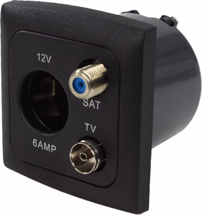 C-Line Presto Inprojal CBE Presa di corrente 12 volt TV satellitare + cornice + presa iso nero