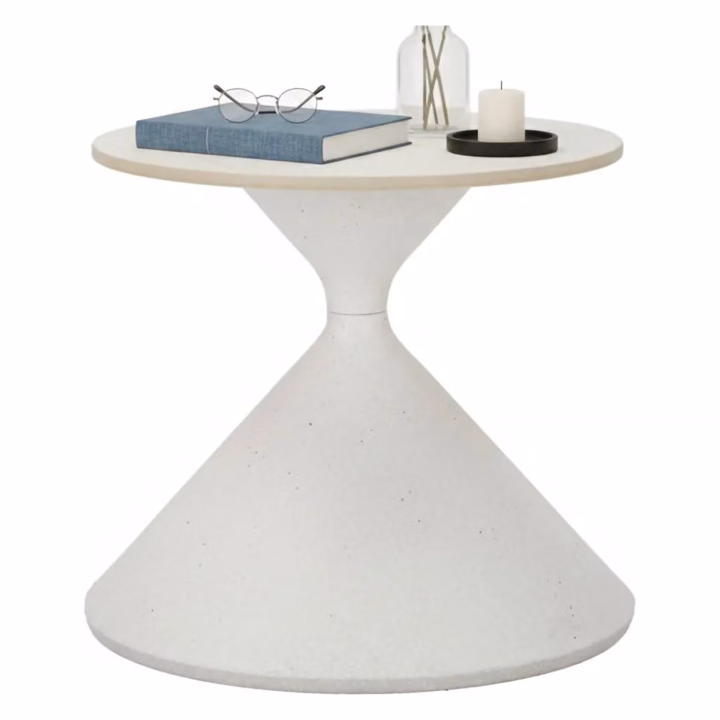 Tavolino da salotto Ceva DMORA bianco con piano in ceramica e struttura in metallo L/P/H: 45 x 45 x 39 cm – 2