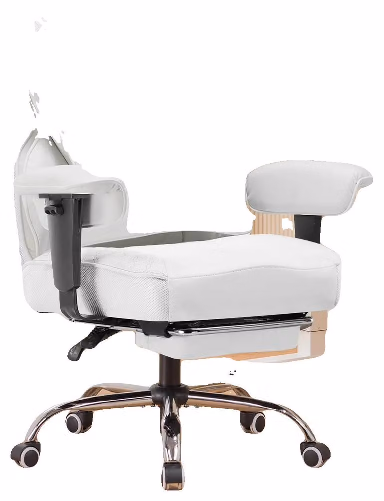 Sedia da gaming, design ergonomico, braccioli regolabili, bianca