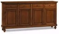 Credenza madia buffet base napoletana in legno 4 ante noce scuro