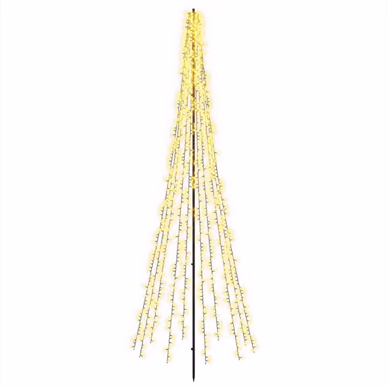 Albero di Natale a LED, 285 cm, 1550 LED, luce bianca calda, struttura in acciaio, colore nero