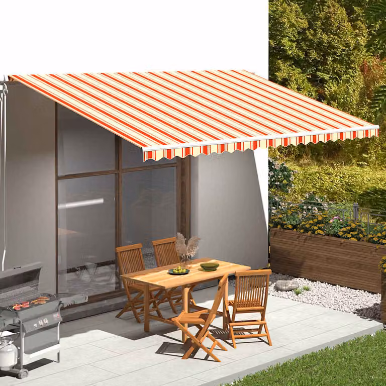 Tessuto di ricambio per tenda da sole vidaXL in poliestere, giallo e arancione, L: 500 cm x P: 300 cm