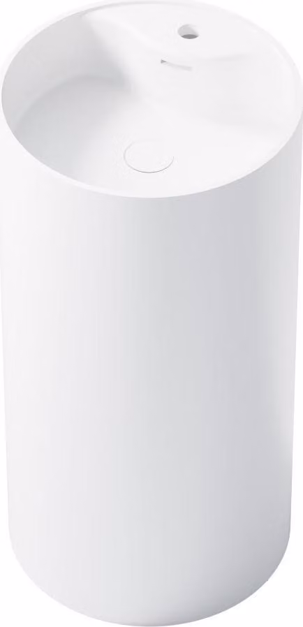 Steinberg Série 445 Lavabo au sol, rond, 450x450x900mm, SOLIDSurface, 1 trou pour robinet, avec trop-plein, blanc mat, 4456600W, 4456600W