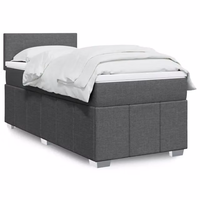 Letto Ibrido vidaXL con Materasso a Molle Insacchettate Grigio e Bianco L/P/H: 90 x 190 x 25 cm