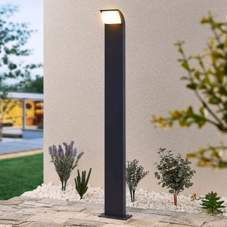 Lampioncino da giardino Tinna Lucande, Nero, Alluminio, Moderno, Lampada LED da esterni