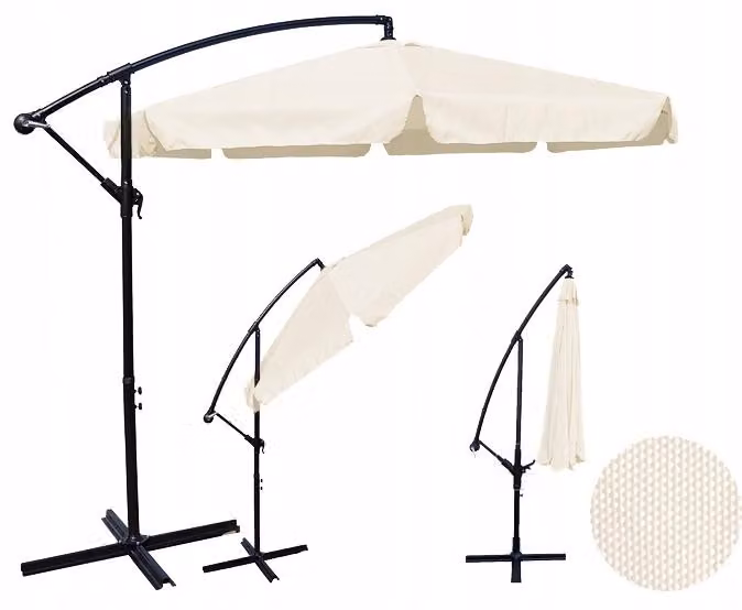 Ekspand | Ombrellone grande - 350 cm - Pieghevole con frange in stile campestre - Protezione UV - ideale per il balcone