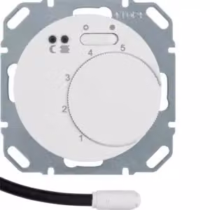Berker 20342089 Regolatore di temperatura a pavimento con contatto normalmente aperto, elemento centrale, interruttore a bilanciere, bianco polare, g