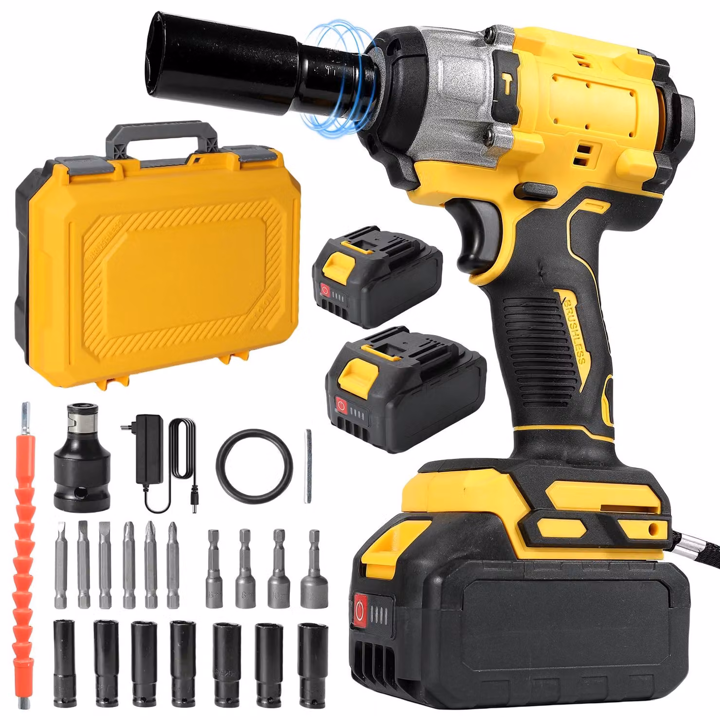 Avvitatore a percussione a batteria - 800 Nm - 21 V - Attacco quadrato da 1,27 cm - Batteria inclusa - Set standard