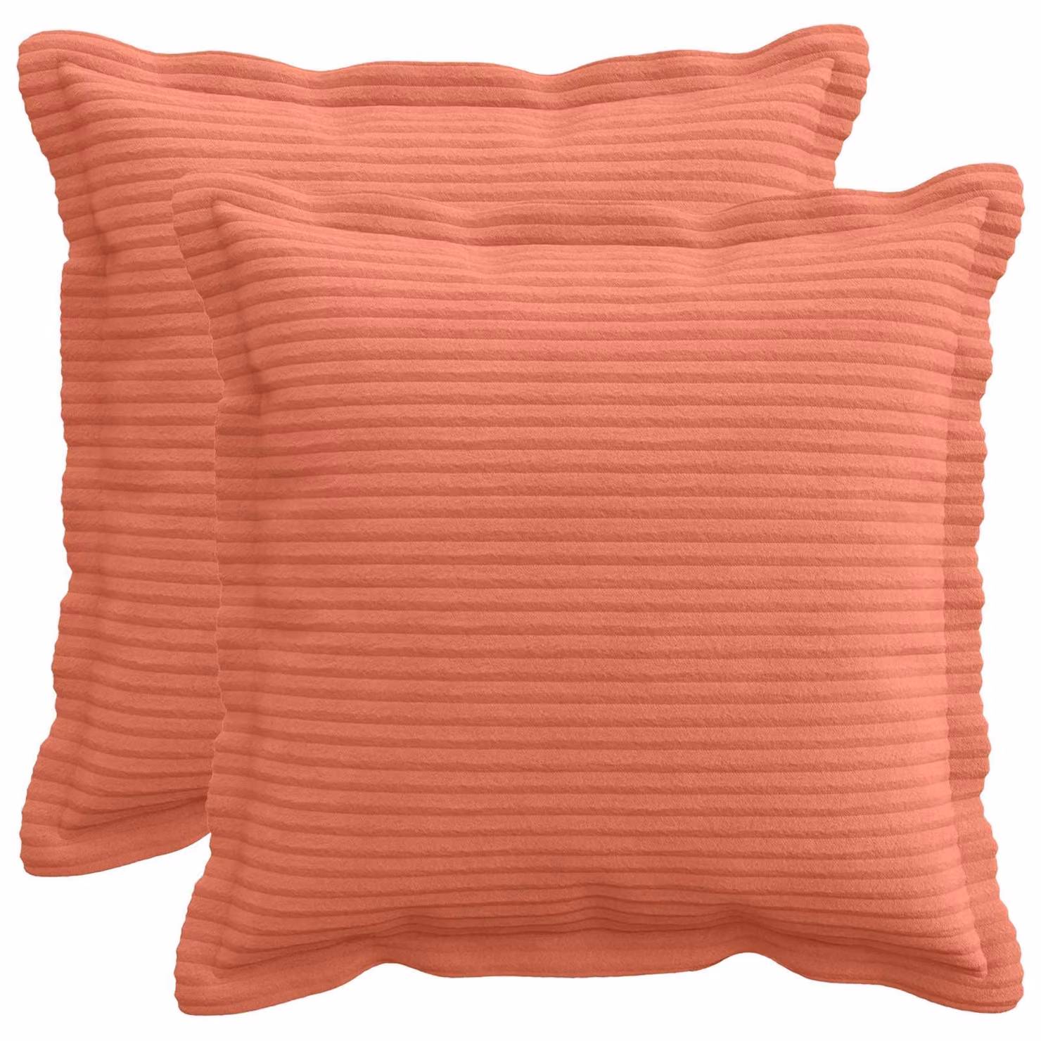Set di 2 federe vidaXL HOUTEN in velluto a coste, colore rosso arancio, 35 x 35 cm
