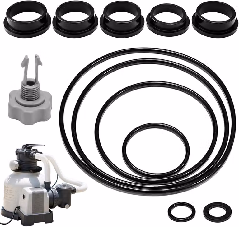 Set di ricambi per filtri a sabbia, compatibile con le pompe filtro Intex, composto da 12 pezzi, con valvola di sfiato per piscine