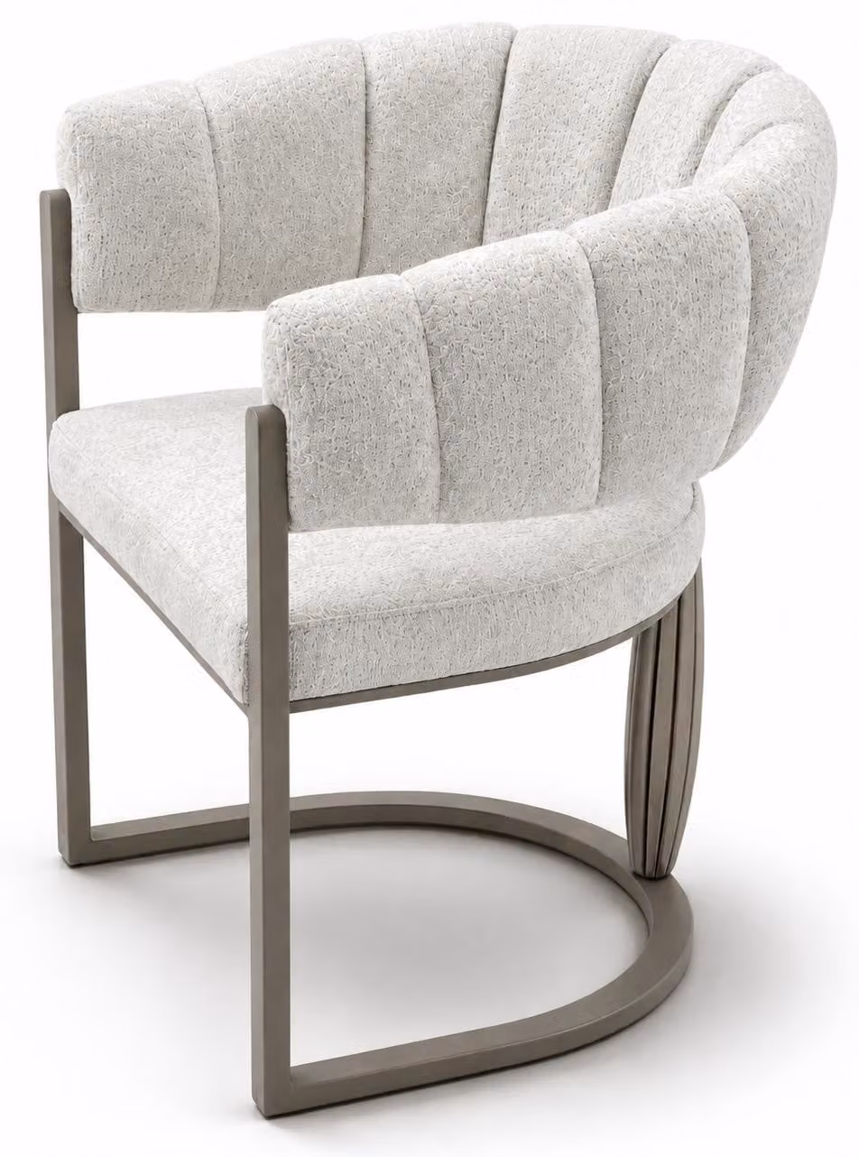 Sedia da pranzo, confortevole, bianca, elegante, armoniosa, moderna