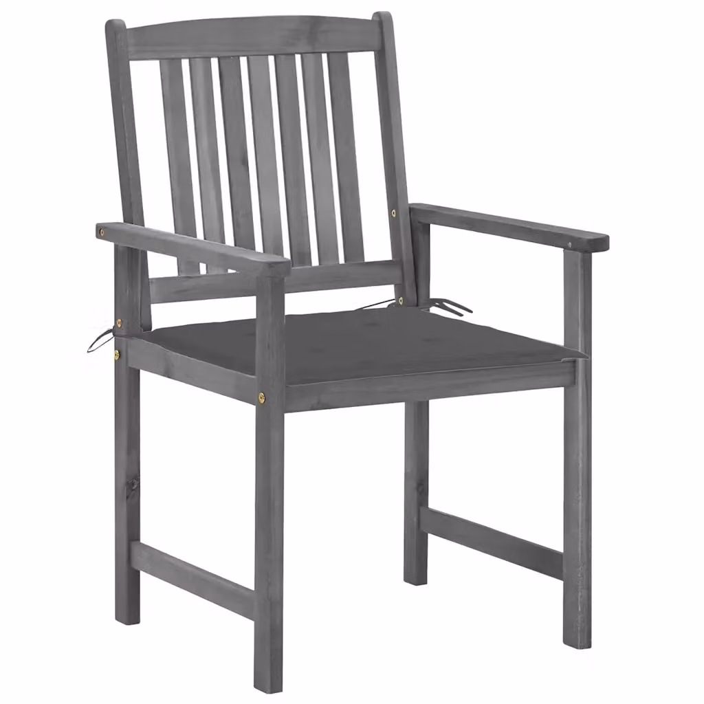 Set di 2 sedie da giardino con cuscini vidaXL in legno di acacia massello grigio antracite con braccioli – 2