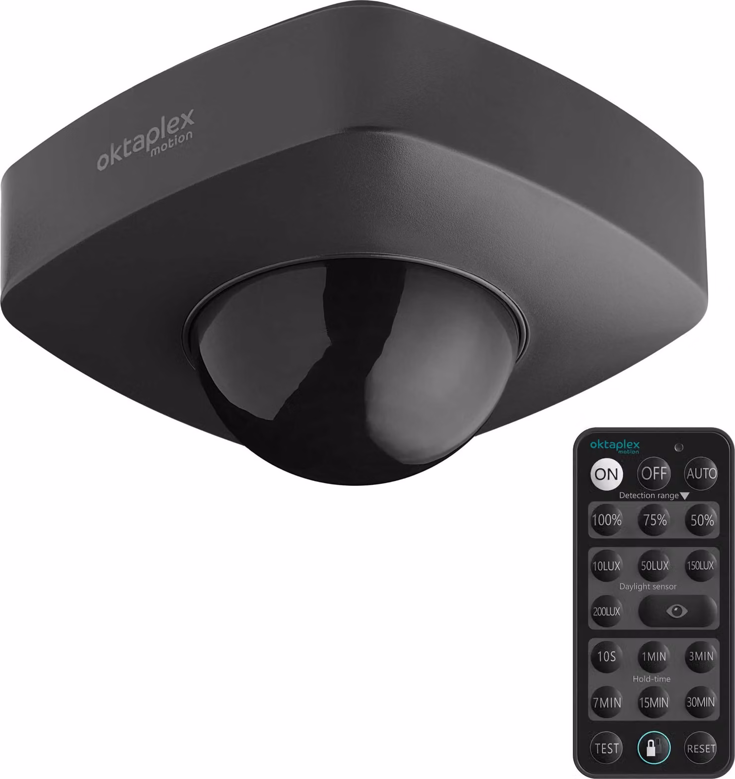 Oktaplex rivelatore di presenza 360° IP65 rivelatore di movimento a soffitto da esterno e interno 230V antracite