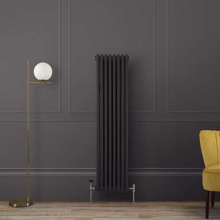 Radiatore Tradizionale Verticale a Doppia Colonna - Grigio (Carbon Grey) - 1500mm x 380mm - Regent by Hudson Reed
