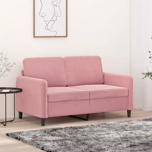Divano a 2 Posti-Sofa 2 Posti Rosa 120 cm in Velluto 251411
