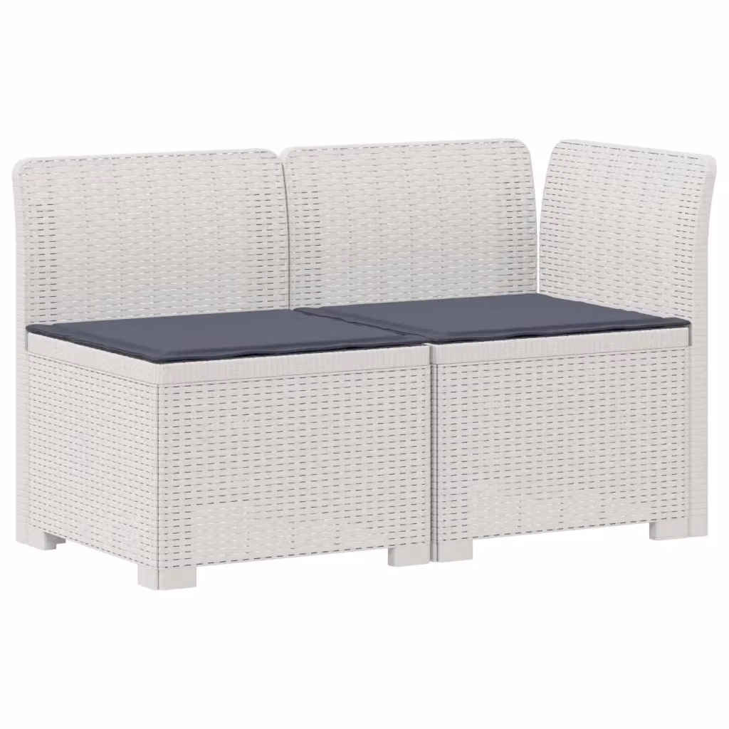 Divano da giardino a 2 posti vidaXL con cuscini in stile rattan moderno, resistente alle intemperie, grigio e bianco – 2