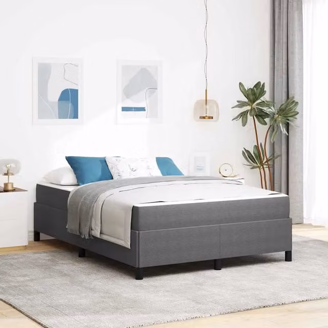 Struttura del letto-Giroletto Grigio chiaro 140 x 190 cm Tessuto 278316
