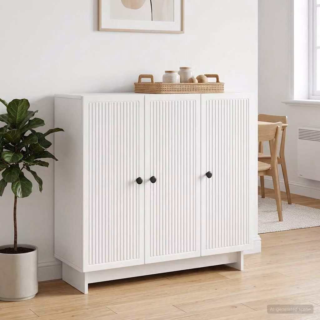 Credenza moderna vidaXL in legno ingegnerizzato bianco L 89 x P 34,5 x H 80 cm